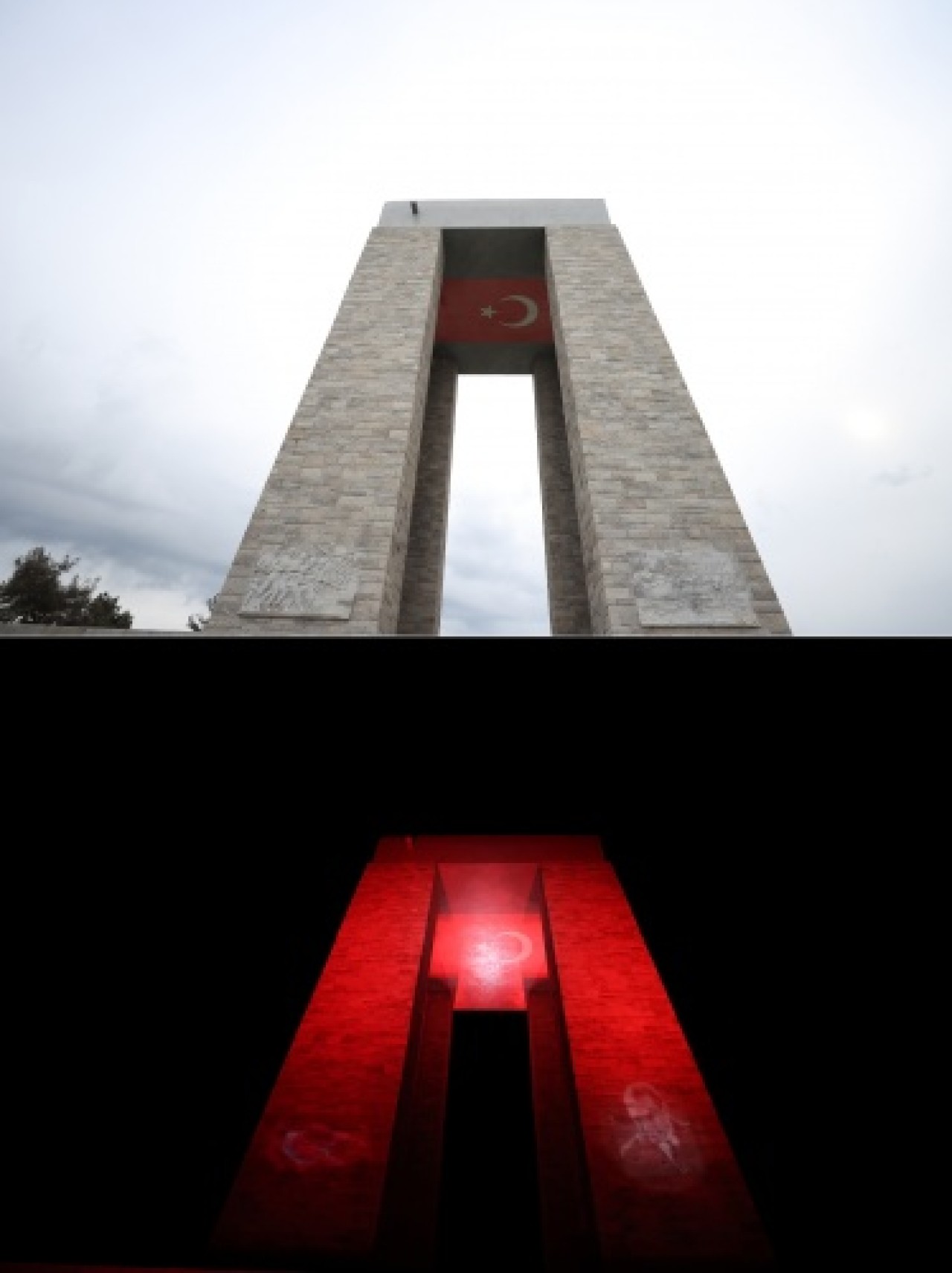 Çanakkale Şehitler Abidesi'nde gece-gündüz aynı karede 2