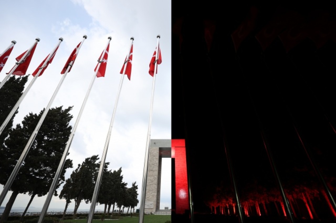 Çanakkale Şehitler Abidesi'nde gece-gündüz aynı karede 4