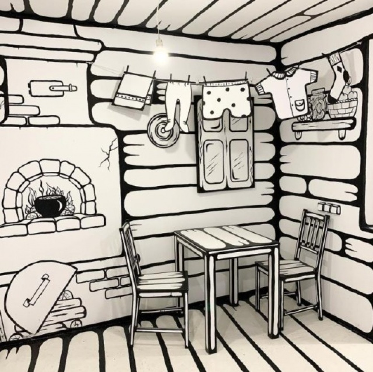 10 kilo boya kullanıldı! Bu kafeye gidenin gerçeklik algısı altüst oluyor 2