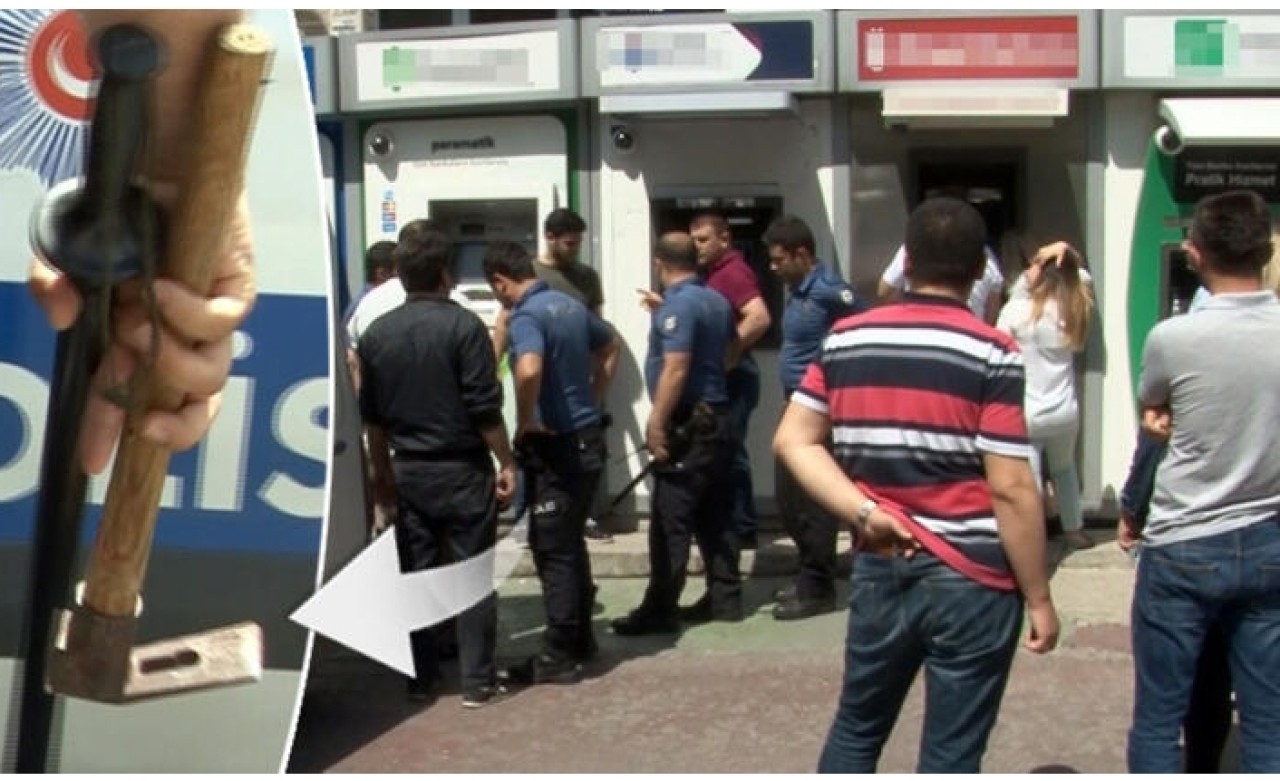 ATM’ye keserle saldırıp,  üzerine bu notu yapıştırdı…