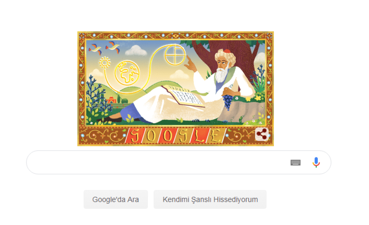 Google'dan Ömer Hayyam'a özel doodle