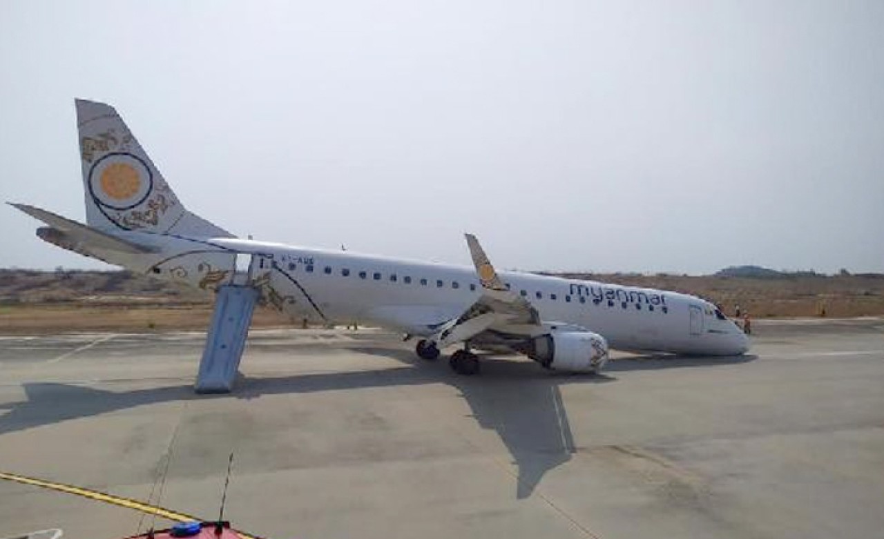 Pilot,  yolcu uçağını burnu üstüne indirdi