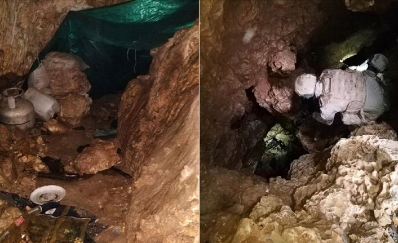 Şırnak'ta teröristlerin kullandığı 3 katlı mağara kullanılamaz hale getirildi
