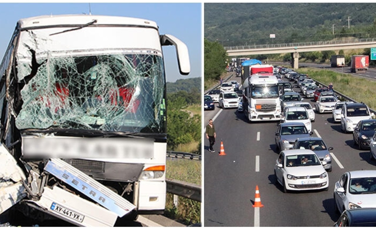 TEM'de feci kaza... Kilometrelerce araç kuyruğu oluştu