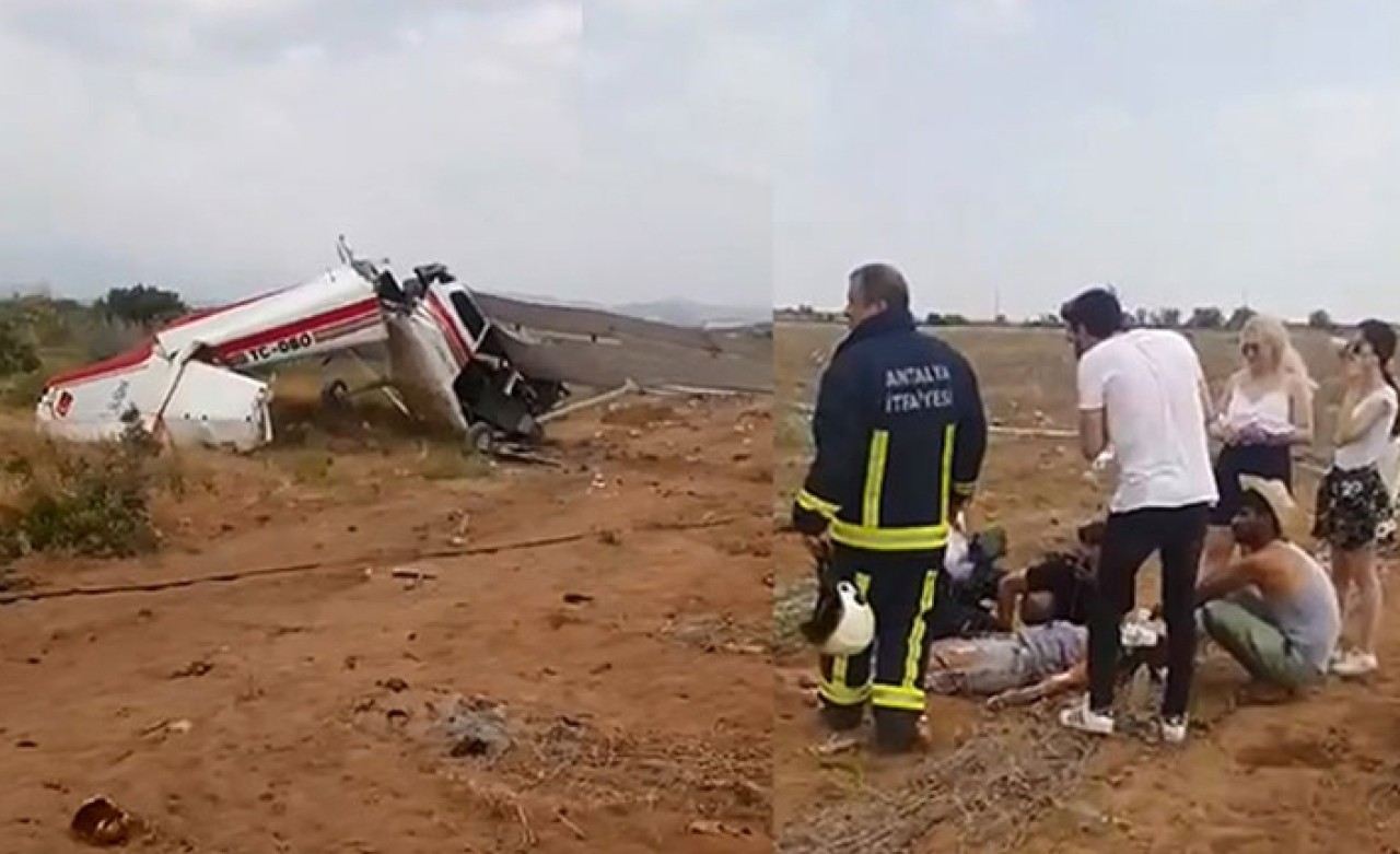 Antalya'da sivil eğitim uçağı düştü! Ölü ve yaralılar var