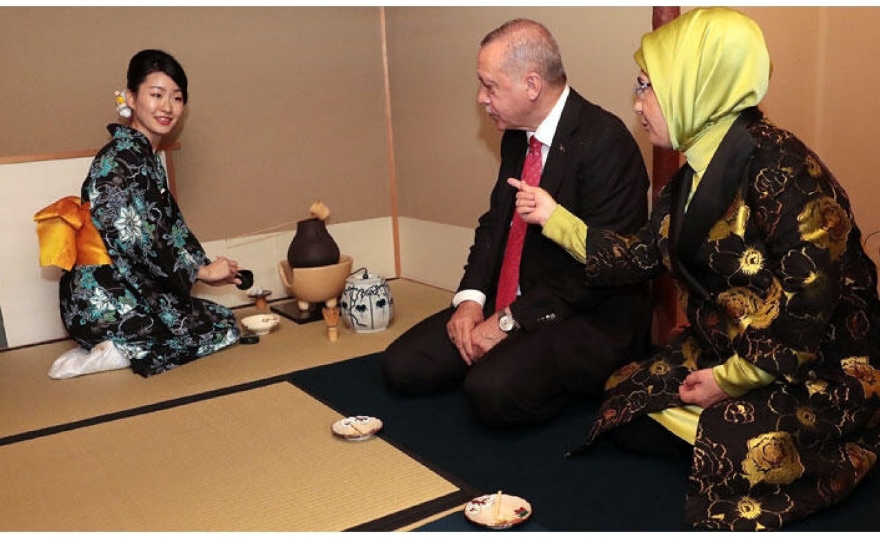 Cumhurbaşkanı Erdoğan Japonya’da çay seremonisine katıldı