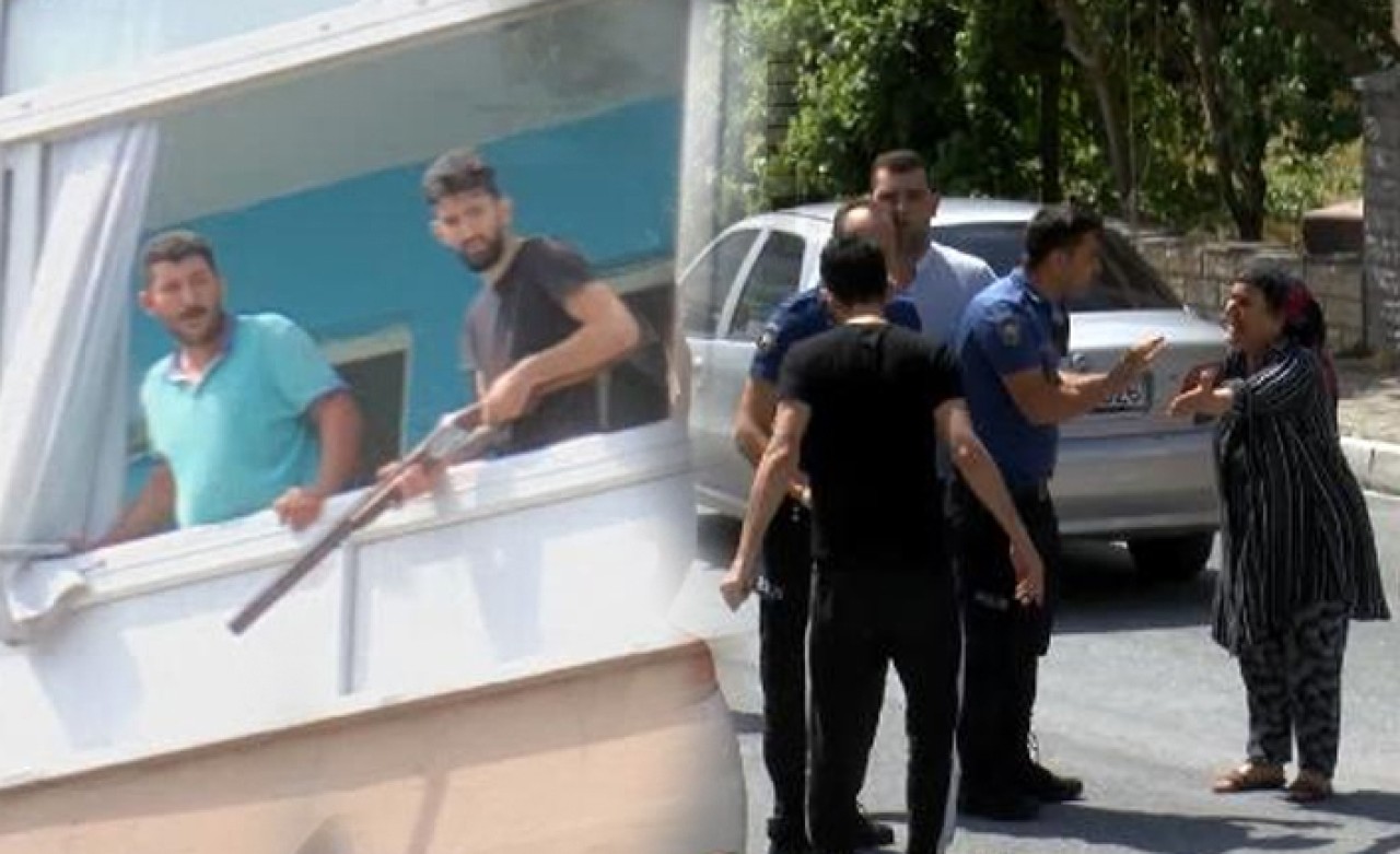Beylikdüzü'nde gergin anlar! Av tüfeğiyle bekledi