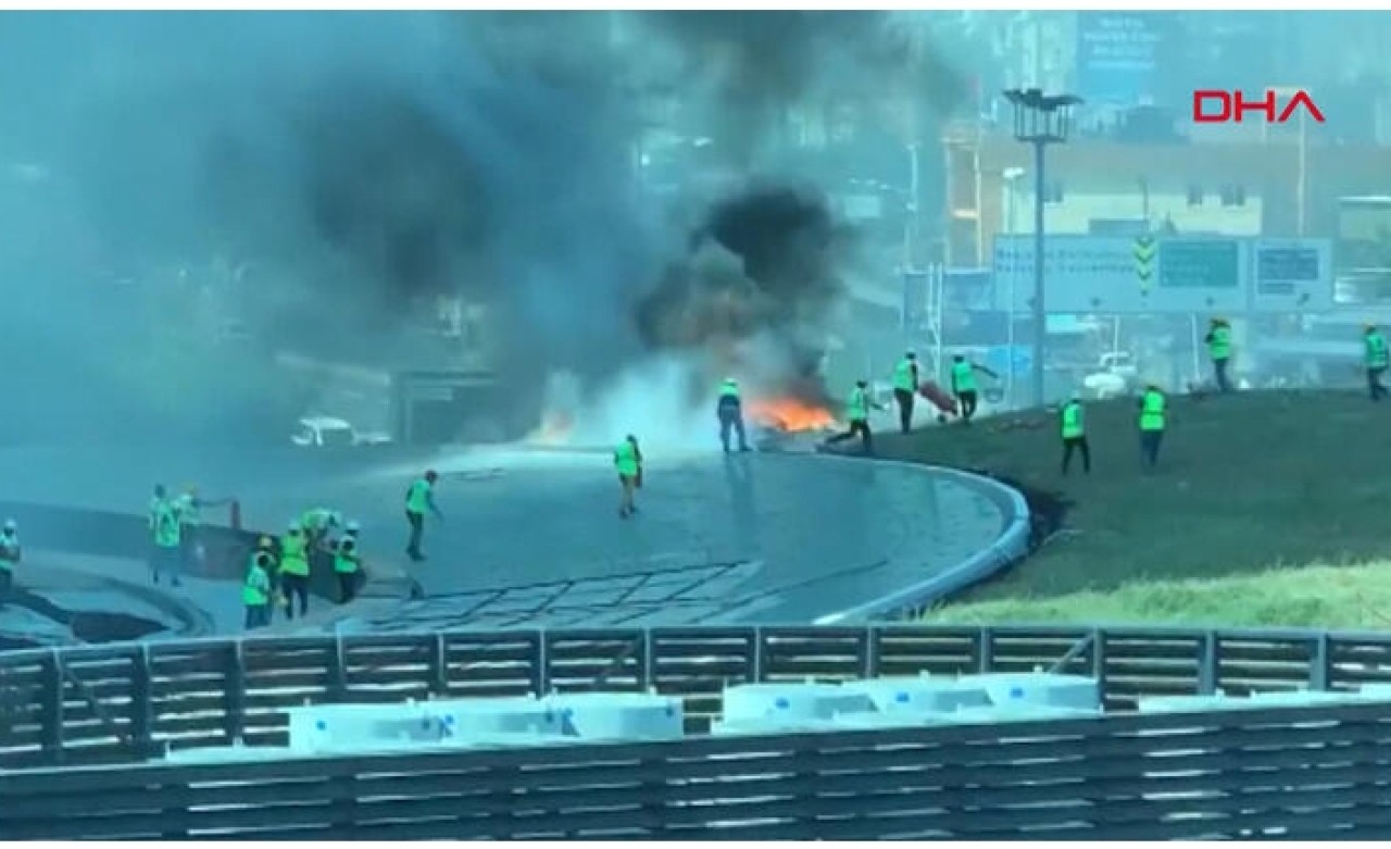İstanbul'da plaza inşaatında yangın