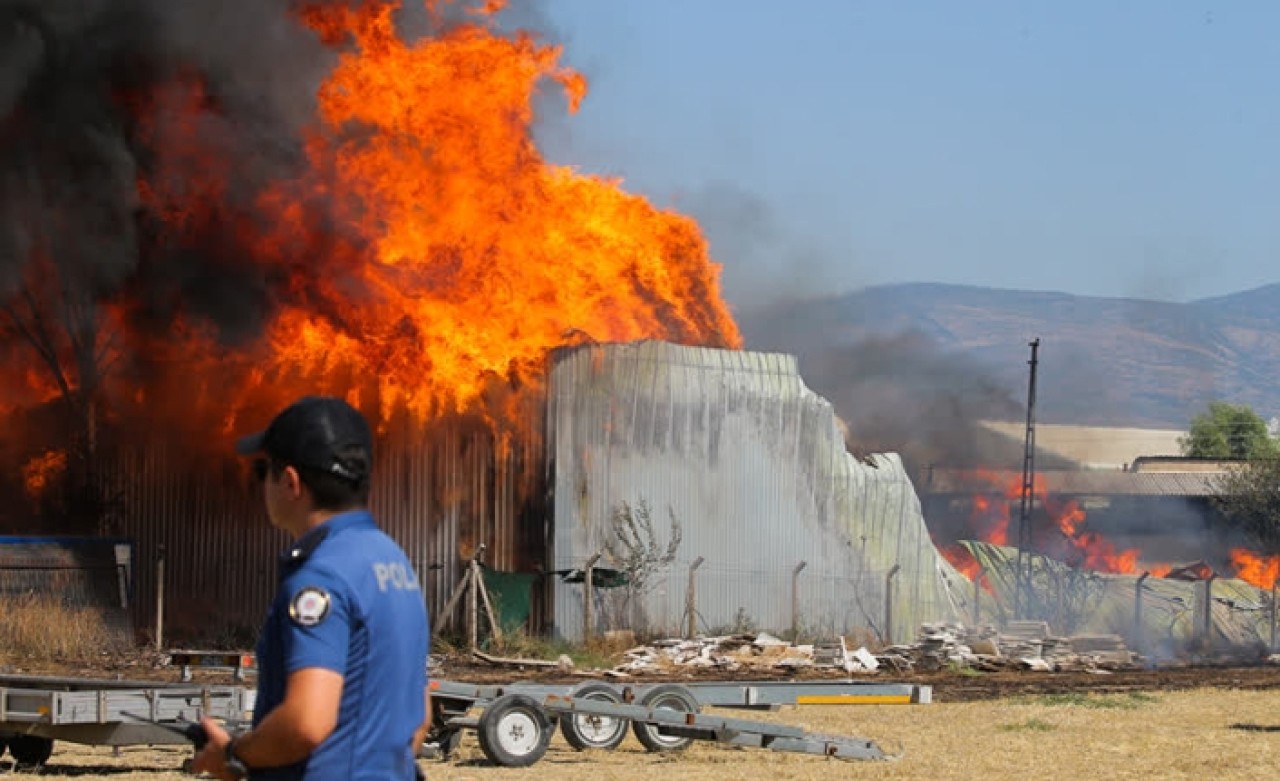 İzmir'de palet fabrikasında büyük yangın!