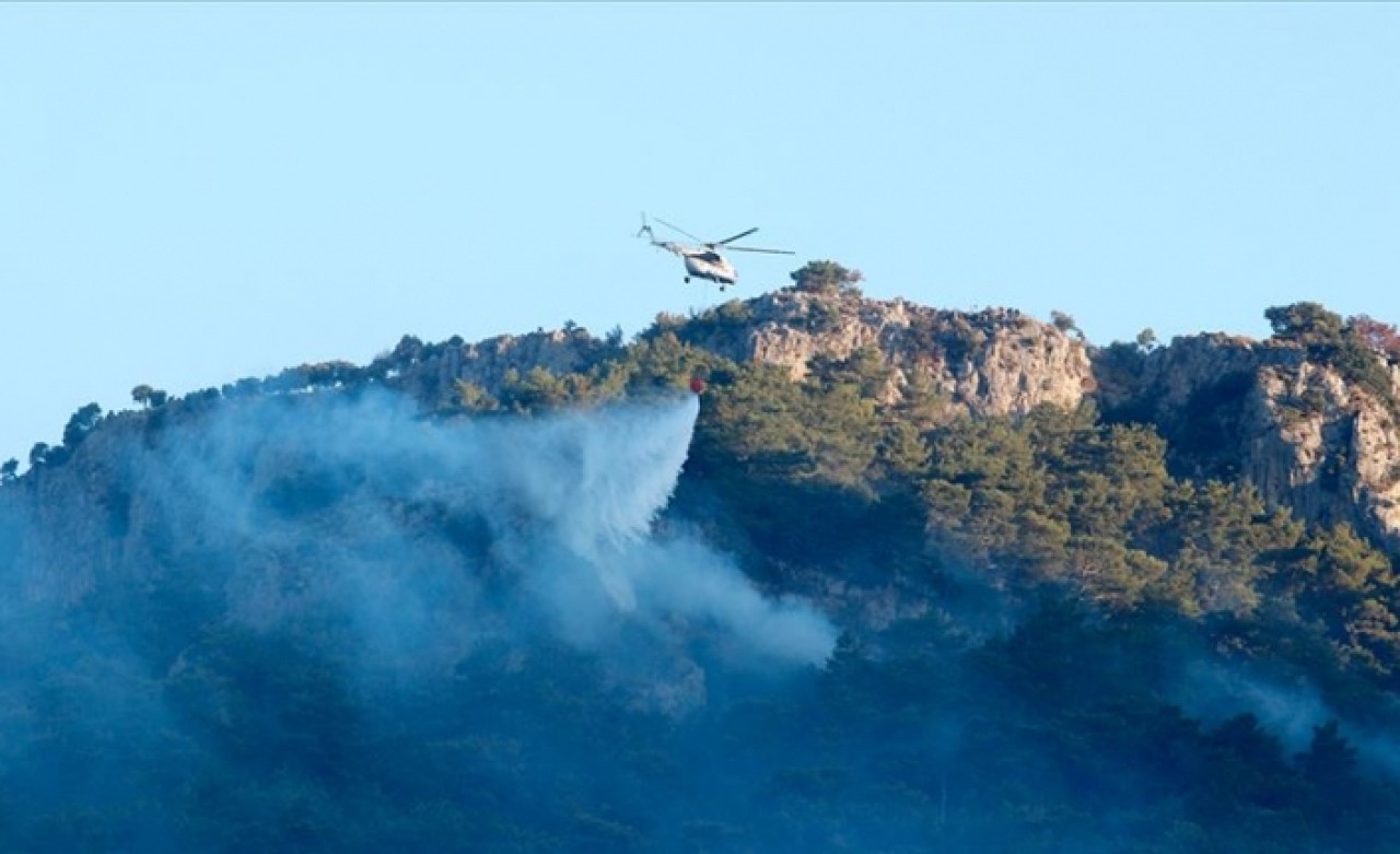Muğla'da kontrol altına alınan orman yangınına müdahale ediliyor