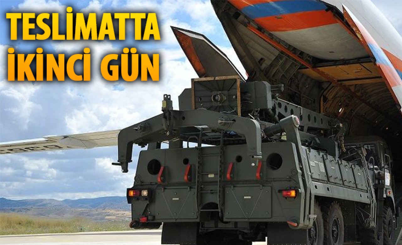 S-400 teslimatında ikinci gün: Sistemin parçalarını taşıyan Rus uçağı Mürted'de