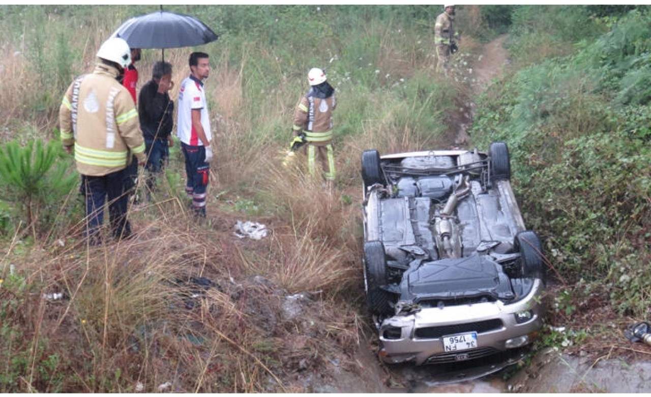 Şile Yolu'nda araç şarampole yuvarlandı: 1 ölü