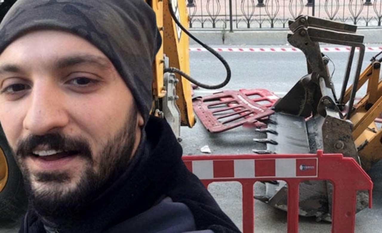 Kepçenin dişleri sırtına saplanan genç ağır yaralandı