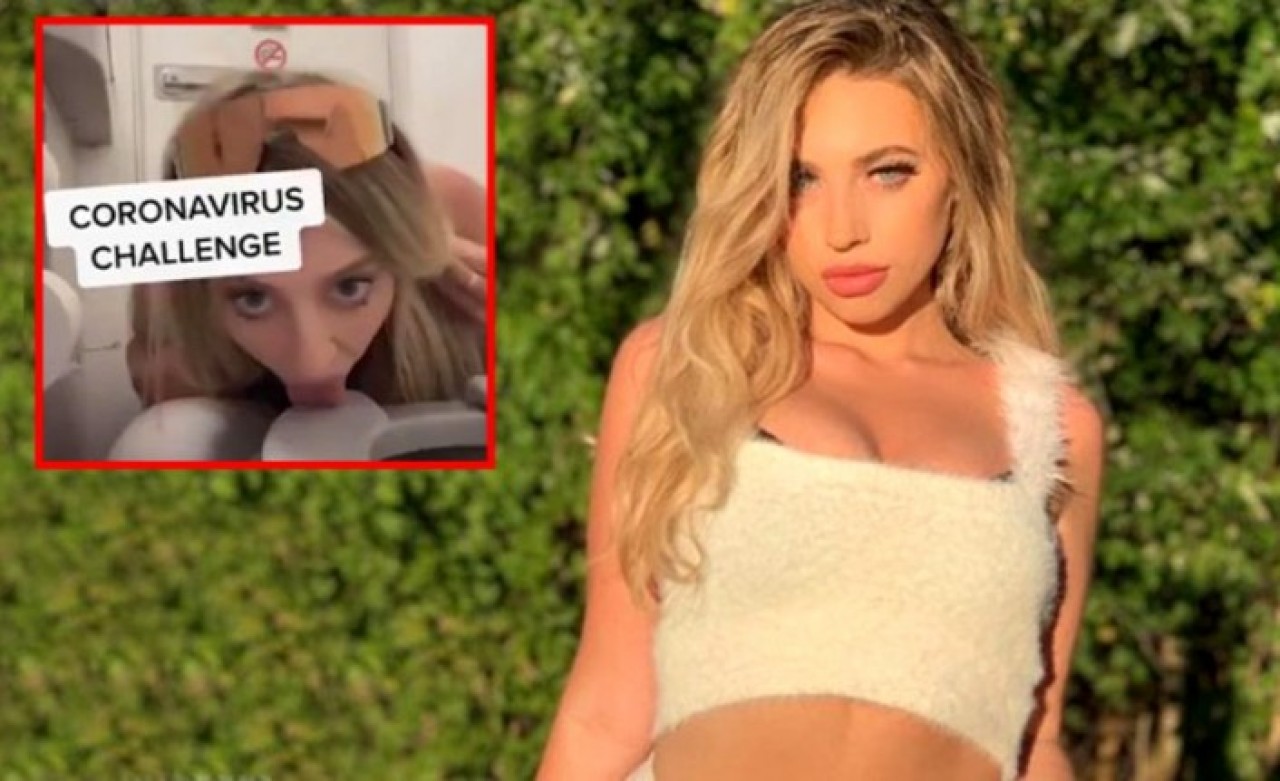 Koronavirüse meydan okuyan kadın,  klozeti yaladı!