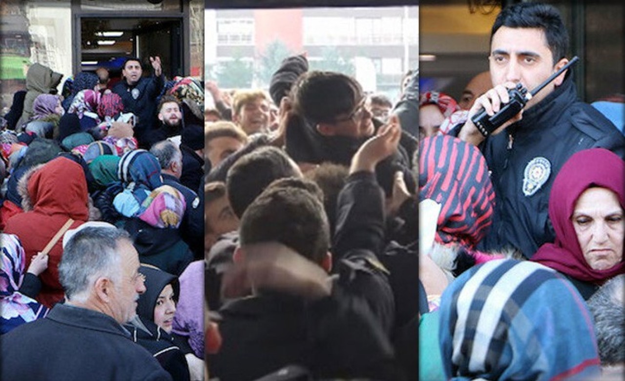 Züccaciye dükkanının açılışında indirim yapıldı: Bazı kadınlar ezilme tehlikesi geçirdi