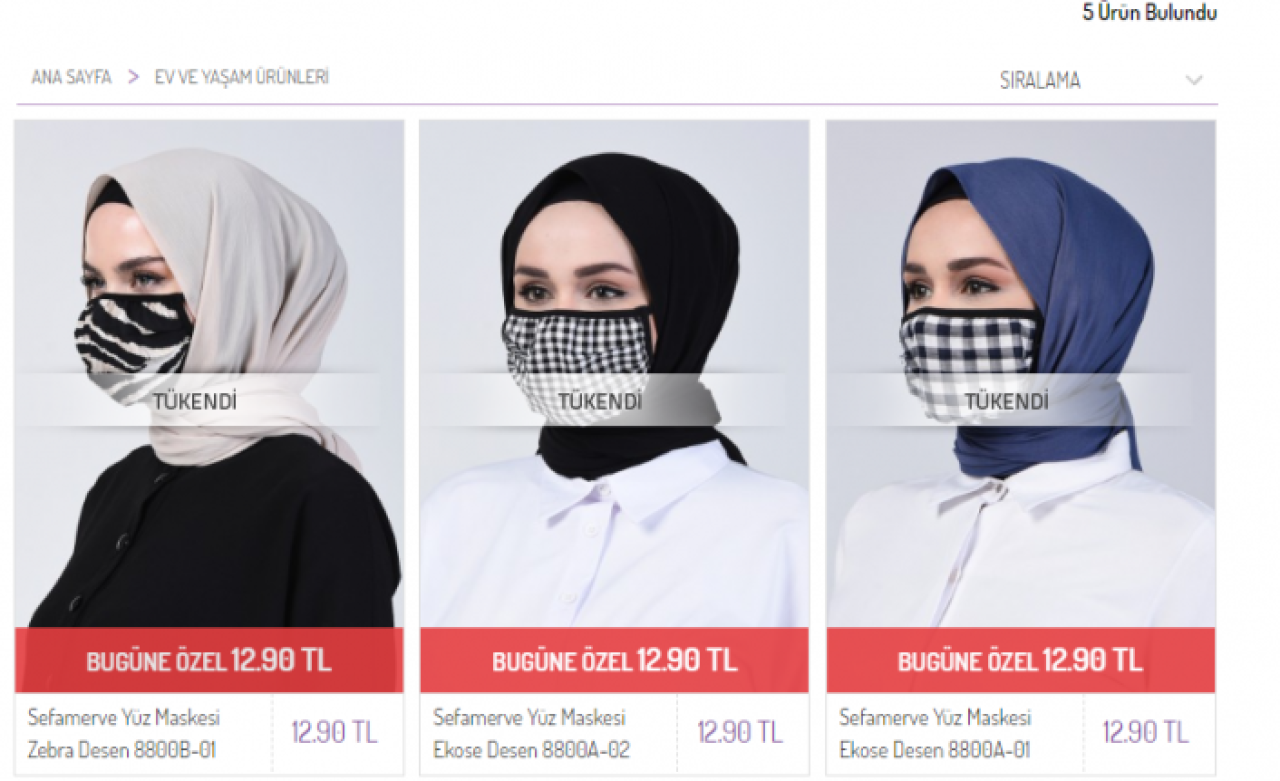 Ünlü tesettür giyim markası Sefamerve'nin koronavirüs maskeleri tepki çekti!