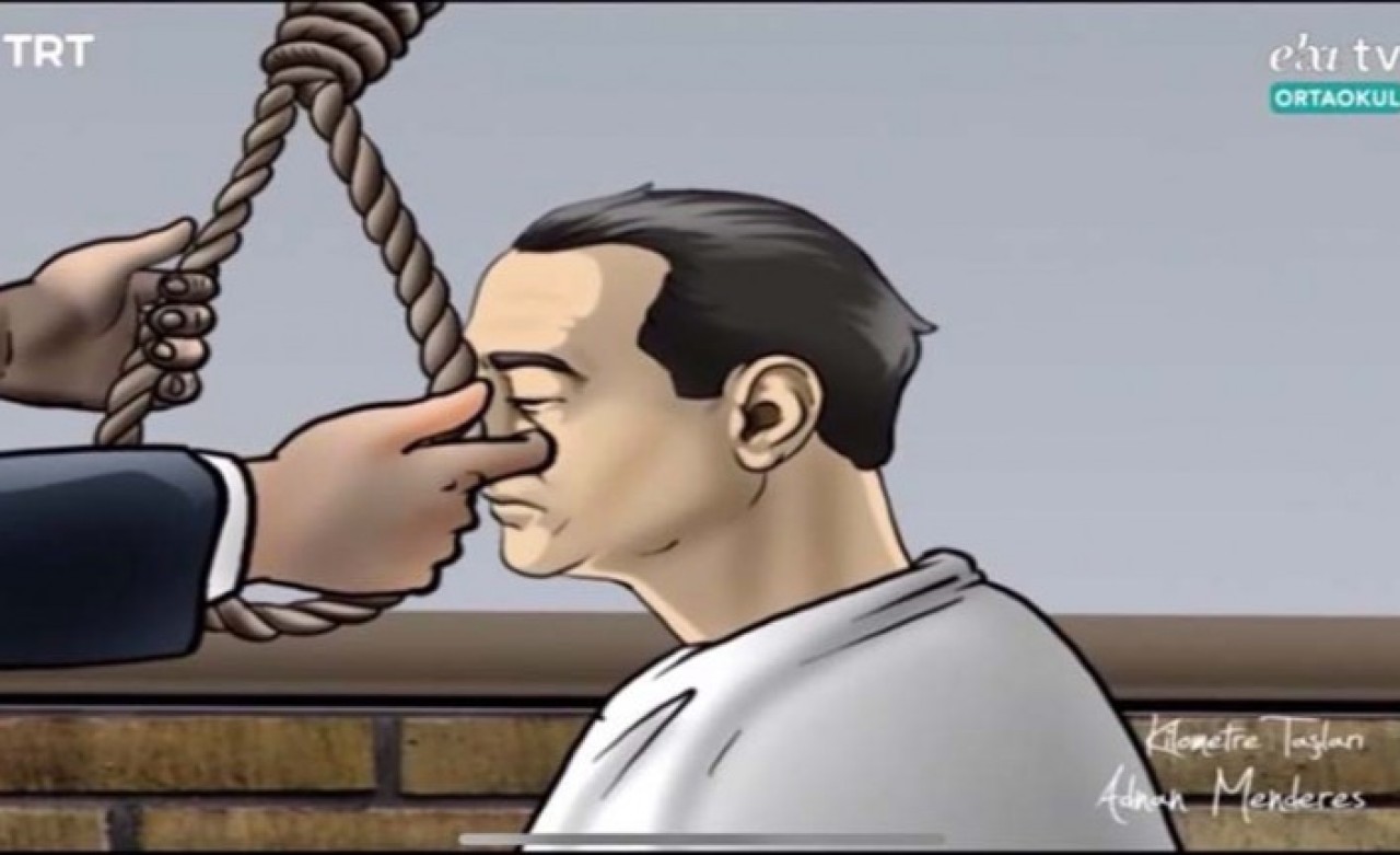 Uzaktan eğitim programında öğrencilere Adnan Menderes'in idam sahnesi izletildi!