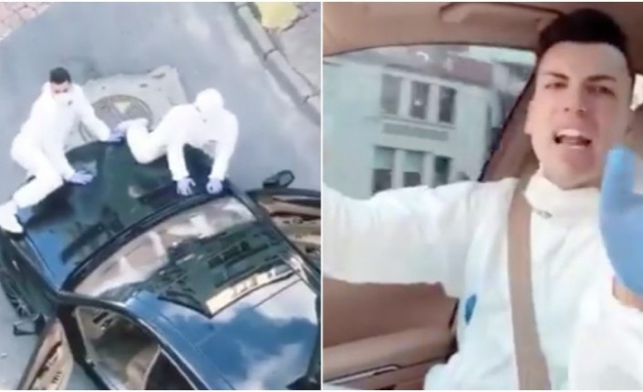 Ahlaksız fenomen Kerimcan Durmaz otomobiliyle dolaşıp yaşlılara küfür etti!