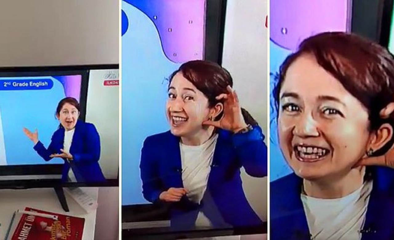 Eba TV'de kediyi anlatan İngilizce öğretmeni kırdı,  geçirdi!