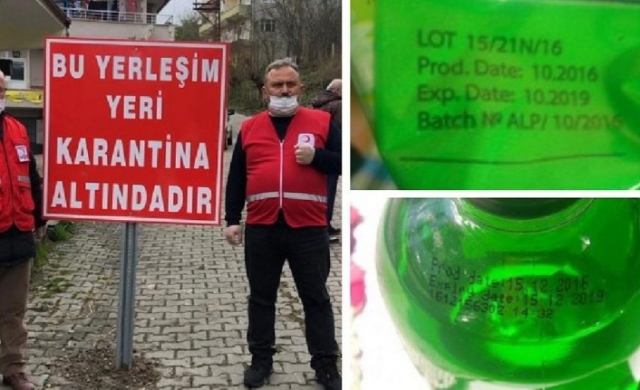 Kızılay,  karantinaya alınan köyde tarihi geçmiş temizlik ürünleri dağıttı!