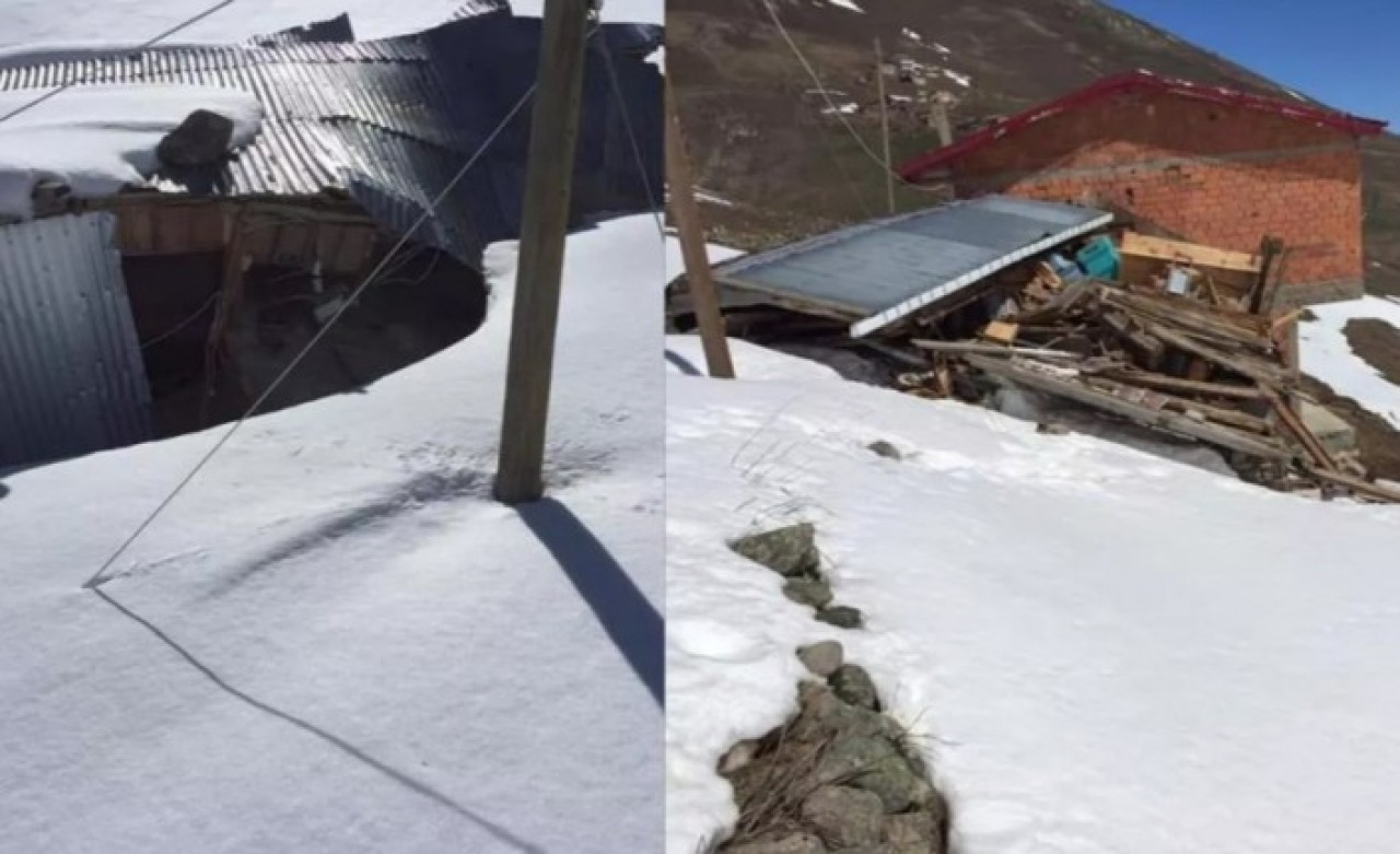 Rize'de çığ düştü: Bir ev yıkıldı