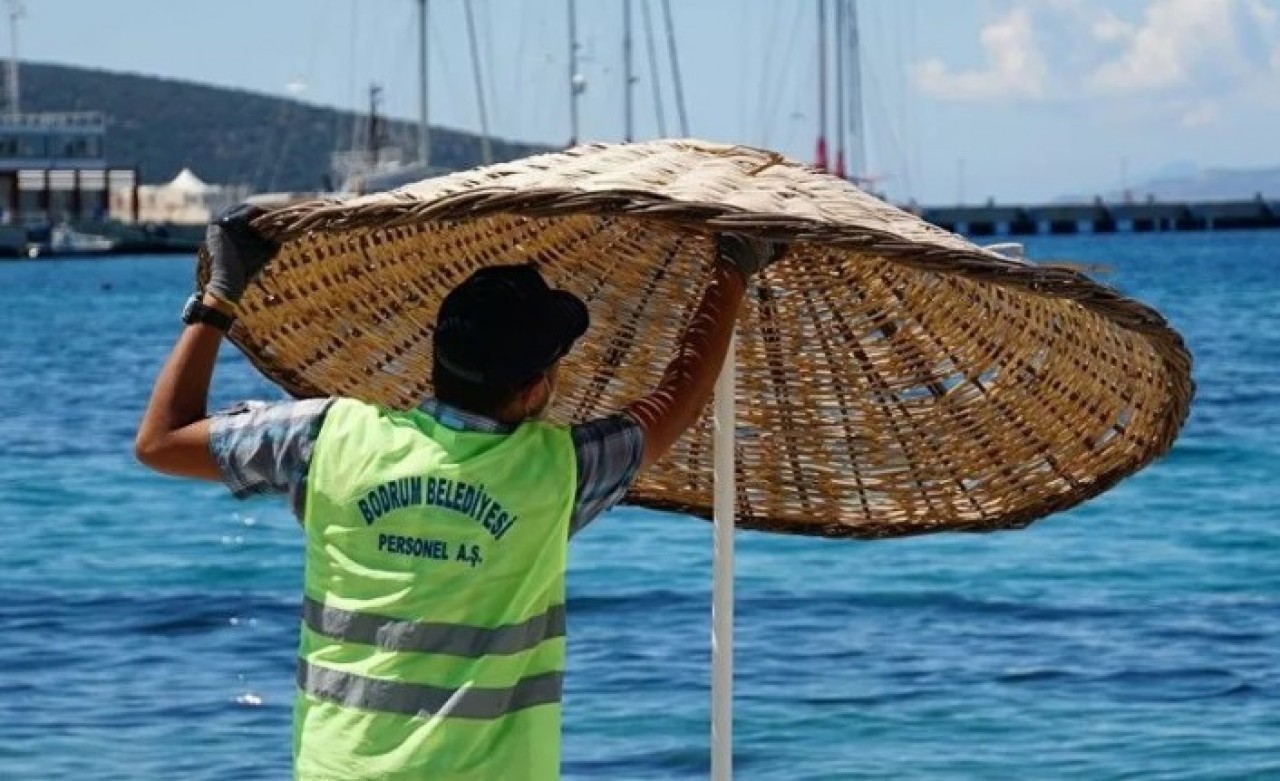 Bodrum'da plajlar 1 Haziran için hazırlanıyor