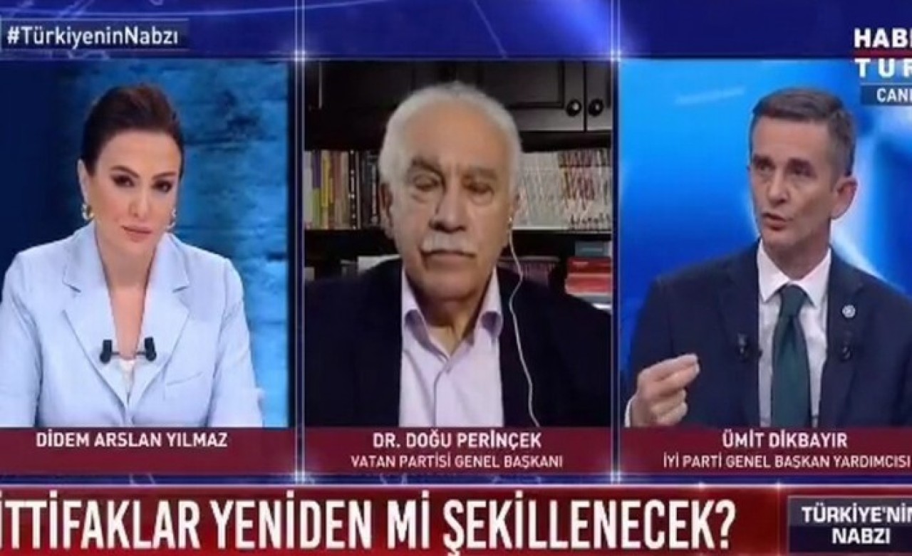 Canlı yayında gösterilen fotoğraflar Doğu Perinçek’i çileden çıkardı