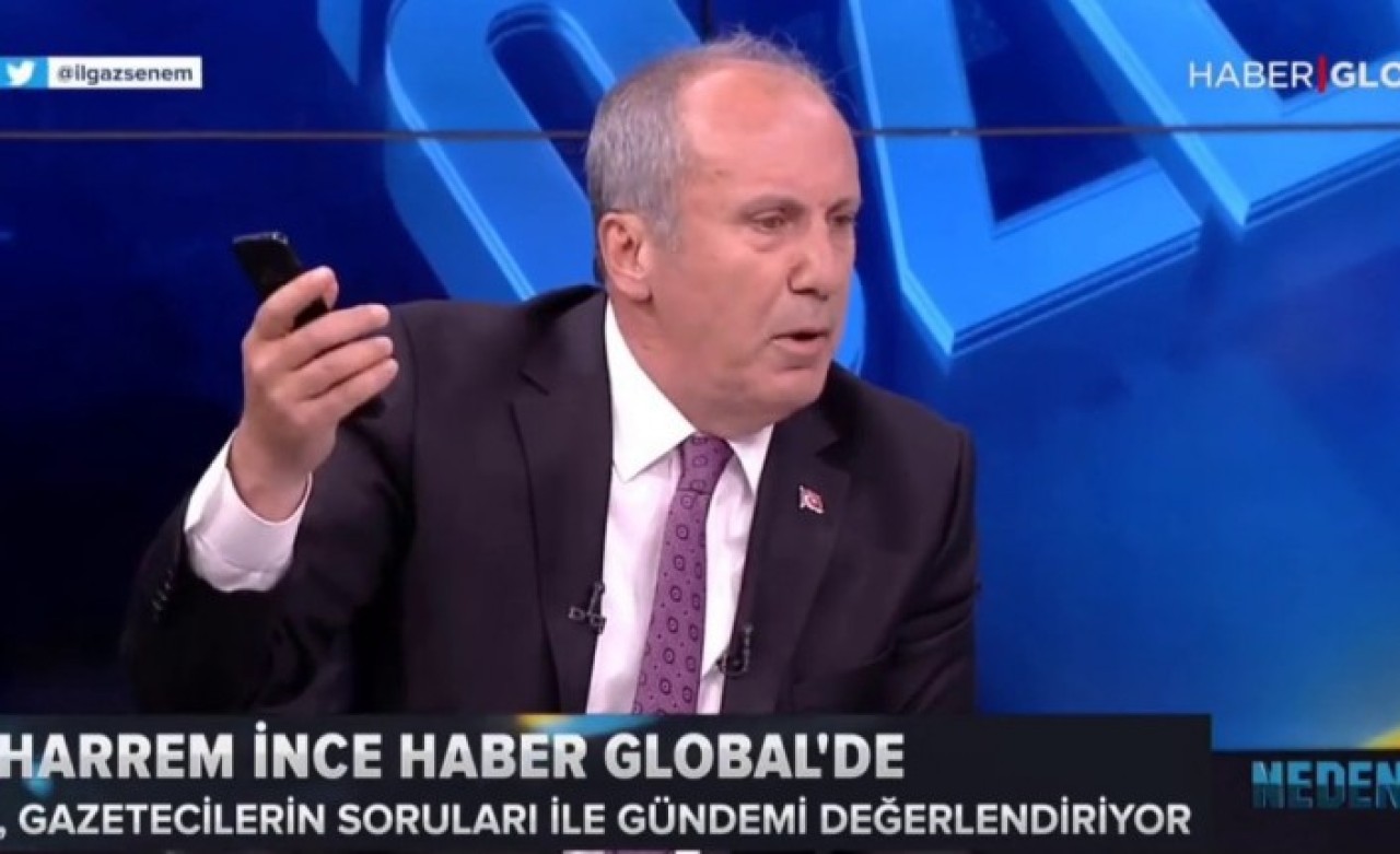 Muharrem İnce Cumhurbaşkanı Erdoğan'ın araya girmesi sonrası canlı yayını terk etti!