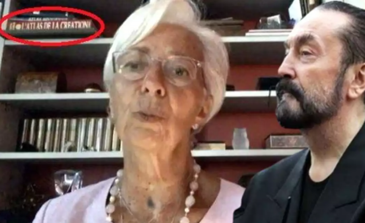 Avrupa Merkez Bankası Başkanı'nın kitaplığında dikkat çeken Adnan Oktar detayı!
