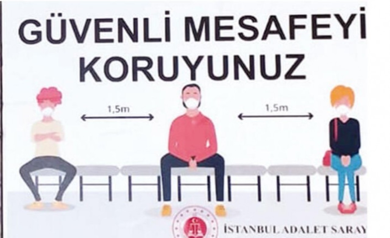 Çağlayan Adliyesi'ndeki cinsiyetçi afişler,  tepkilerin ardından toplatıldı!