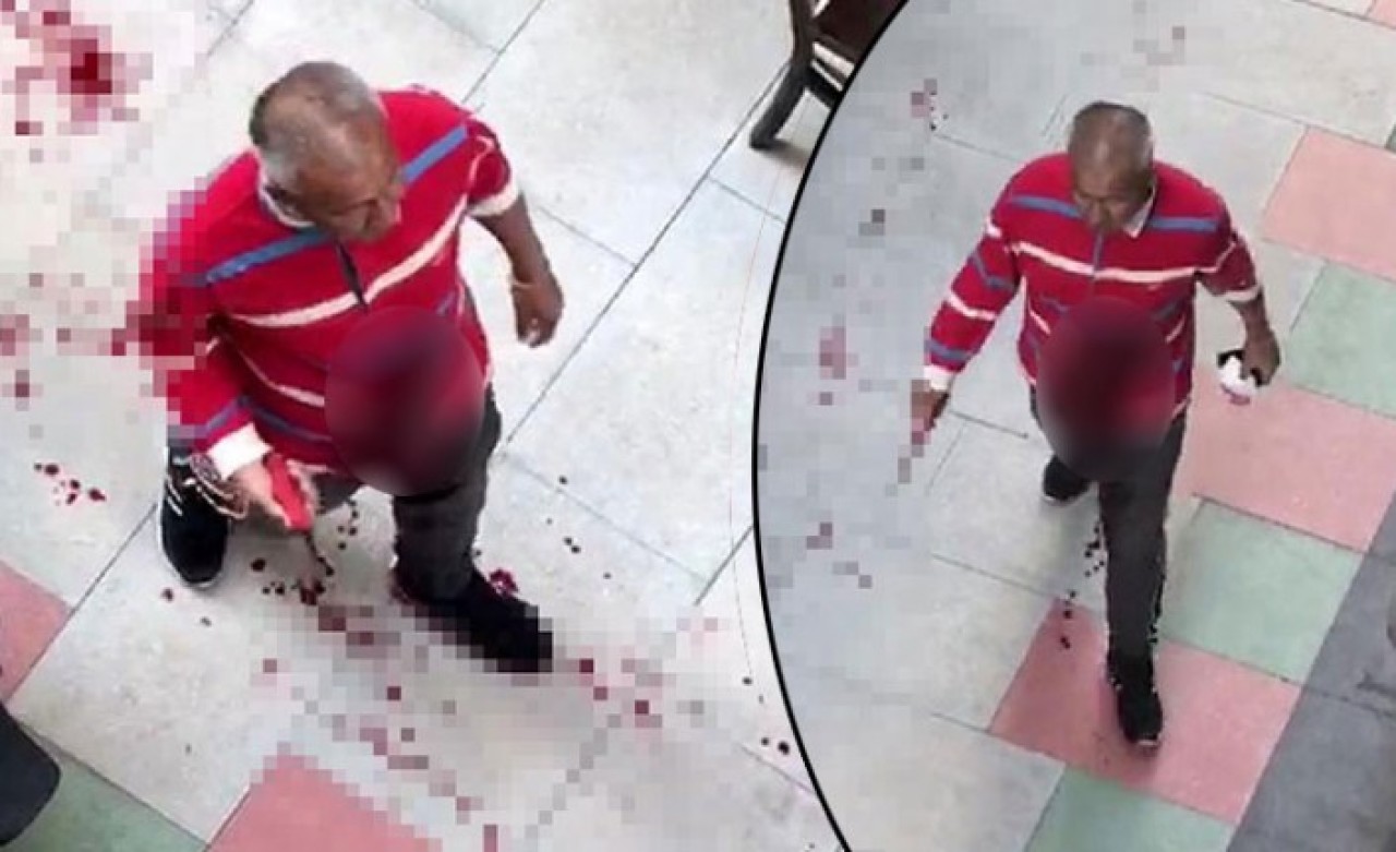 Marmaris'te inanılmaz görüntü: Bilal Vural elinde bıçak,  kendini bıçaklayanı aradı