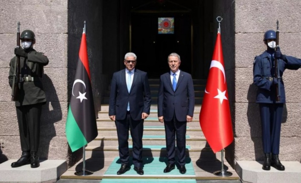 Ankara'da Libya için üçlü toplantı:  Bakan Akar,  Başağa ve Camilleri ile bir arada