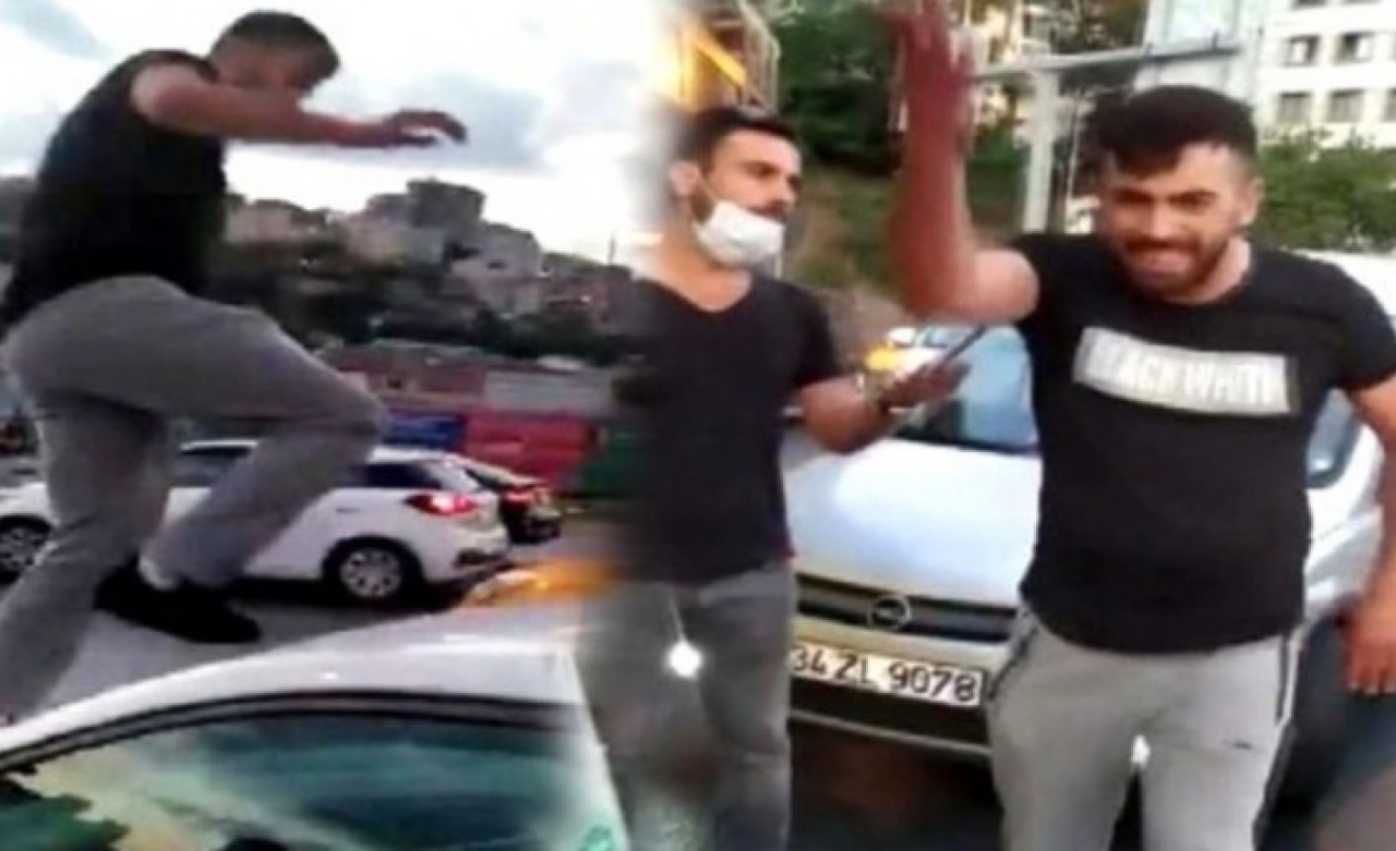 İstanbul'da maganda,  kadın sürücüye ve aracına saldırdı