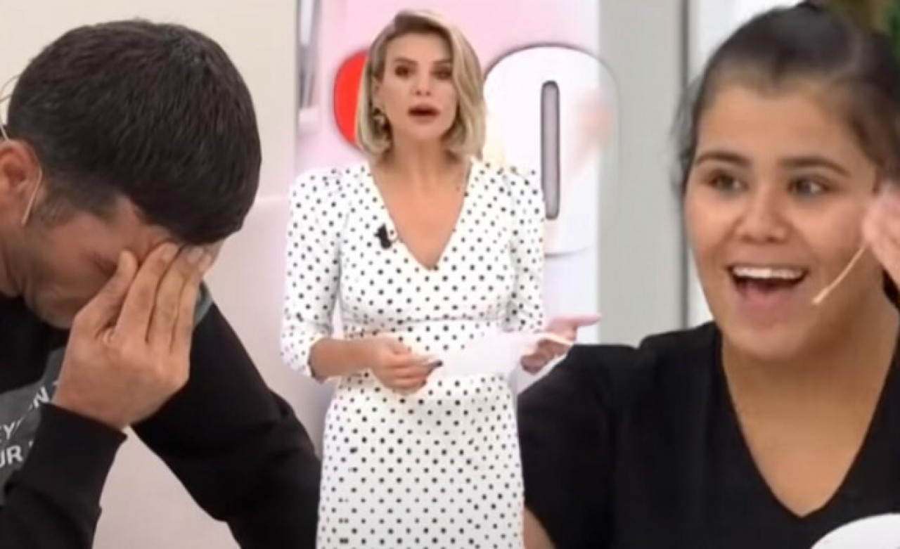 Çocuğunun komşusundan olduğunu öğrenen kadın,  canlı yayında sevinçten havalara uçtu