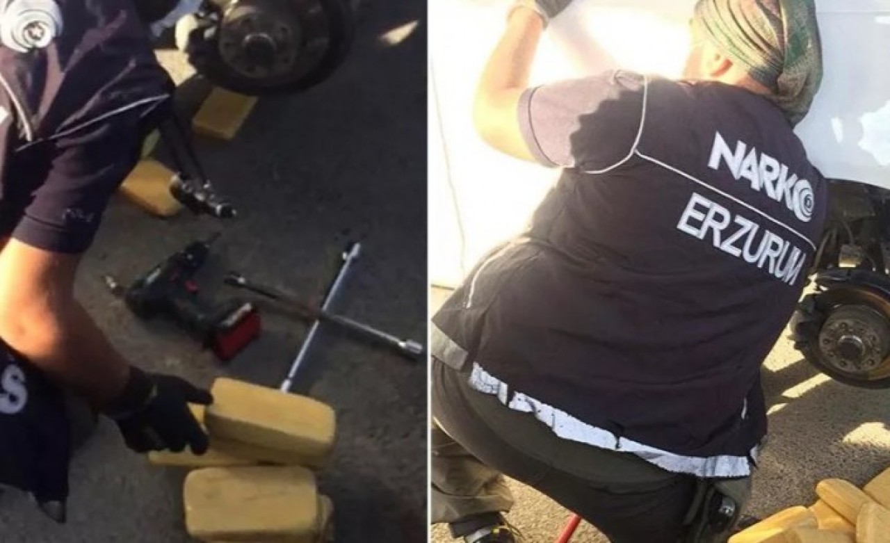 Erzurum'da emekli polisin aracında 61 kilo eroin ele geçirildi