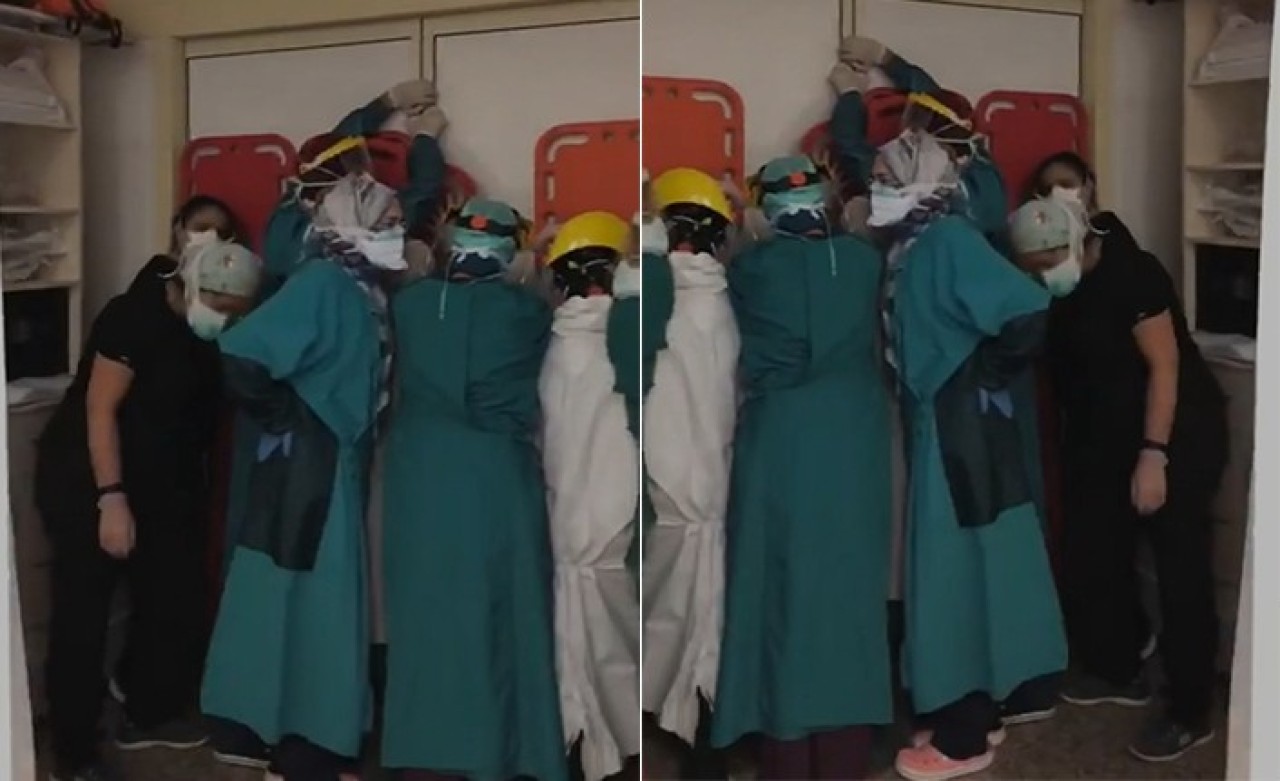 Sedyeyi kalkan yaptılar: Sağlık çalışanları hayatını kaybeden kişinin yakınlarından kendilerini böyle korudu