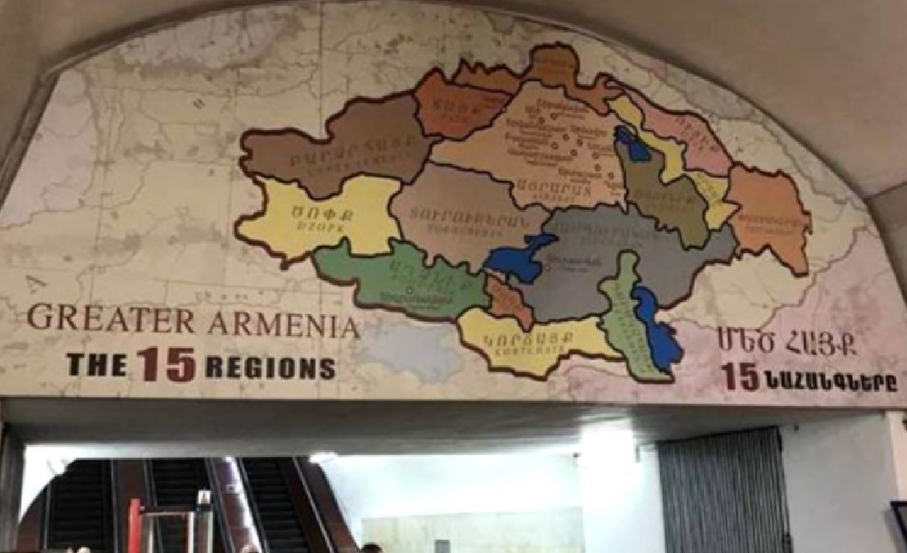 Ermenistan'da bulunan metroda skandal harita: Türkiye'yi topraklarına katmışlar!