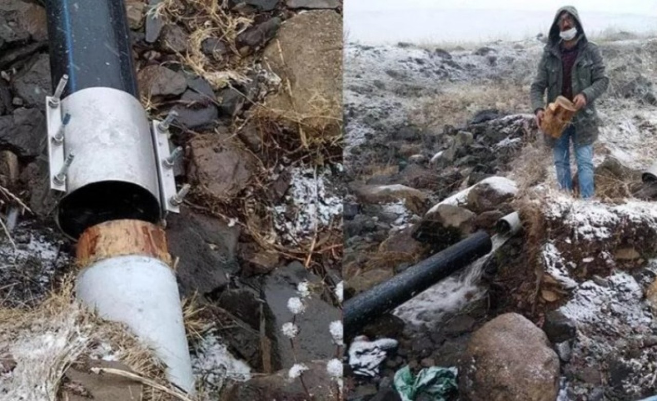 Boruya odun tıkayıp ilçeyi susuz bıraktılar