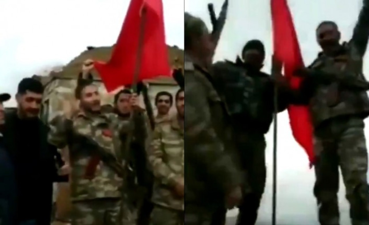 Dağlık Karabağ'ın tepesine Türk bayrağı dikildi