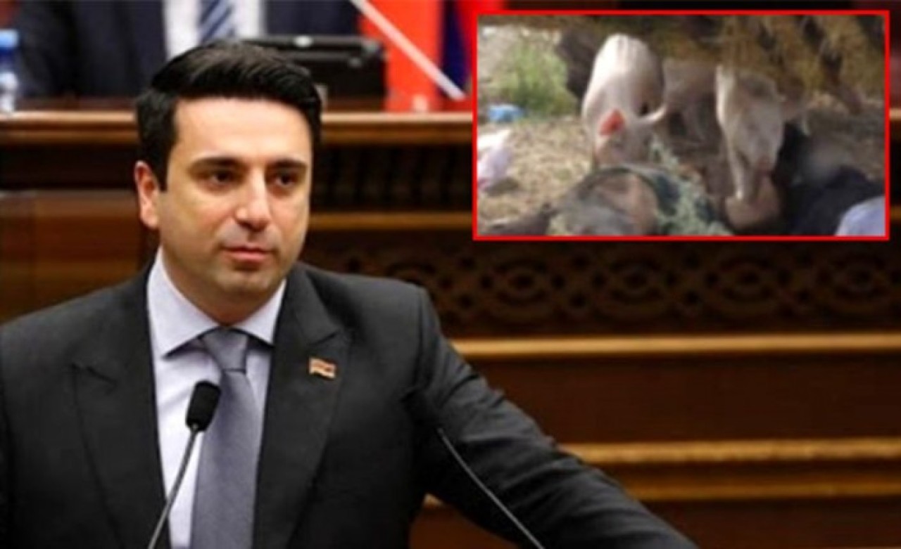 Ermeni siyasetçiden alçak paylaşım: Azerbaycanlı şehit askerlerin naaşını domuzlara yedirdiler