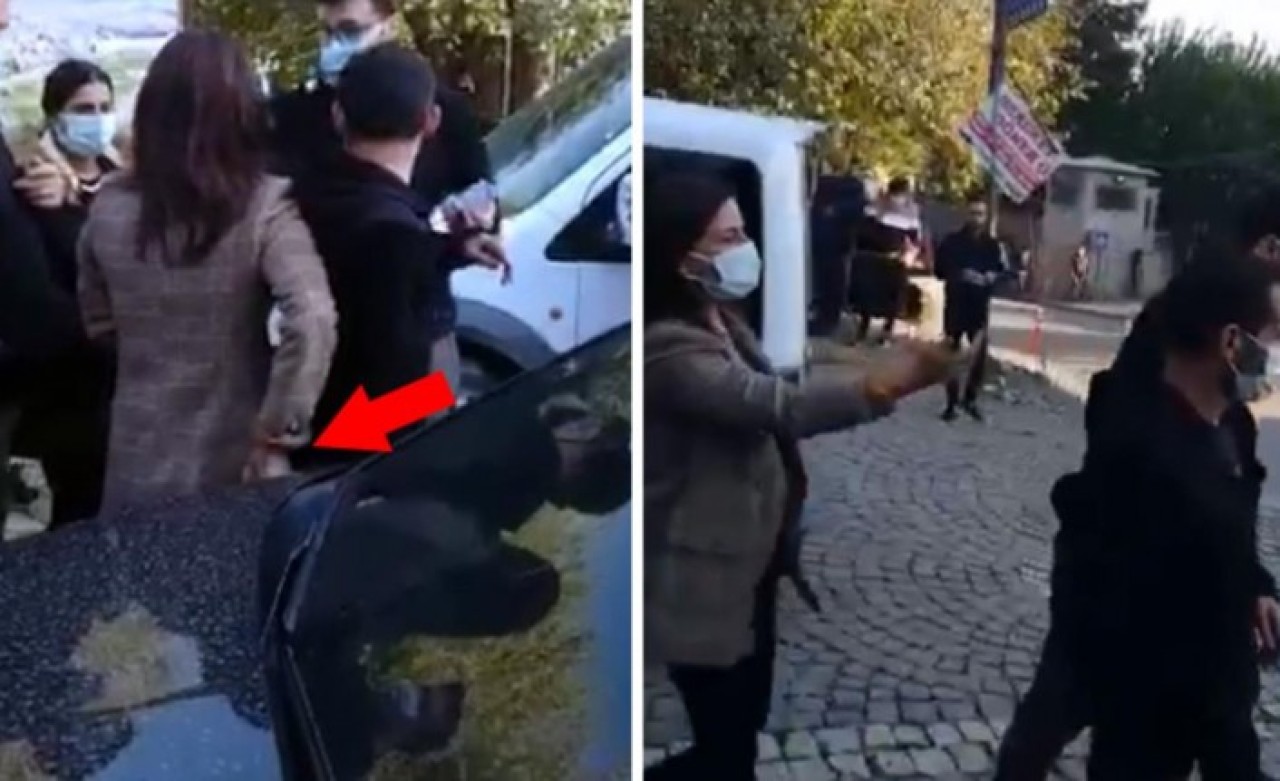 HDP milletvekilinden skandal hareket: El çabukluğuyla telefonu aldı!