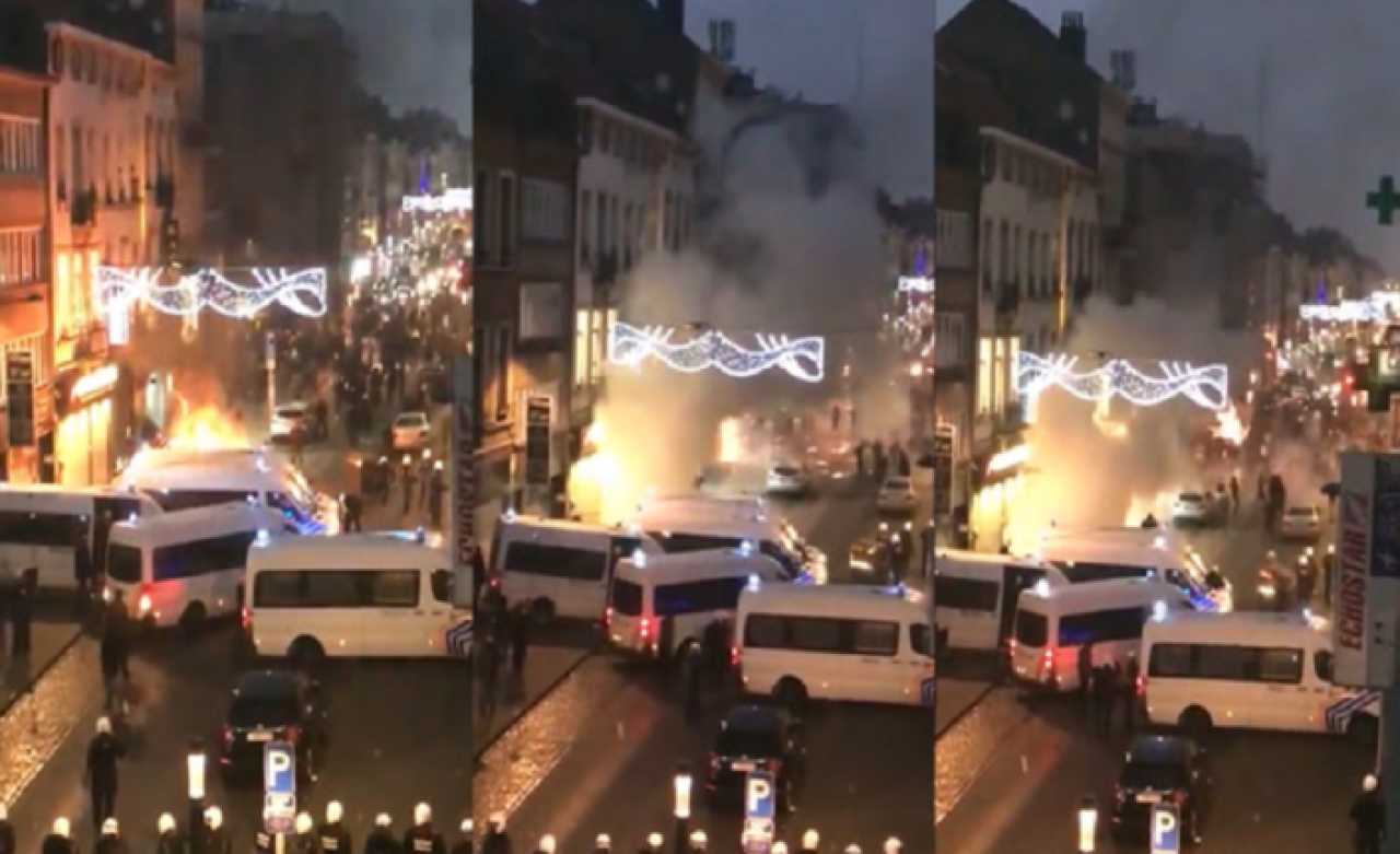 Avrupa'nın göbeğinde dehşet: Karakola saldırdılar,  ateşe verdiler