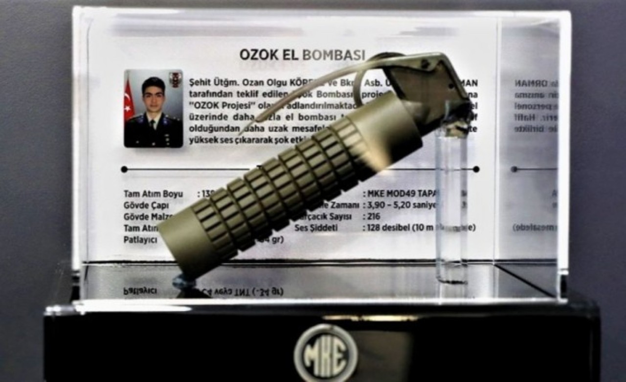 Şehit Üsteğmenin tasarladığı el bombası OZOK