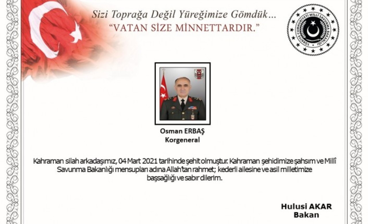 Akar'dan duygu dolu taziye mesajı: Sizi Toprağa değil Yüreğimize Gömdük... VATAN SİZE MİNNETTARDIR