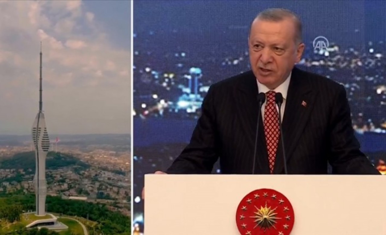 Cumhurbaşkanı Erdoğan,  Çamlıca Kulesi'nin açılışında Kanal İstanbul'un tarihini açıkladı