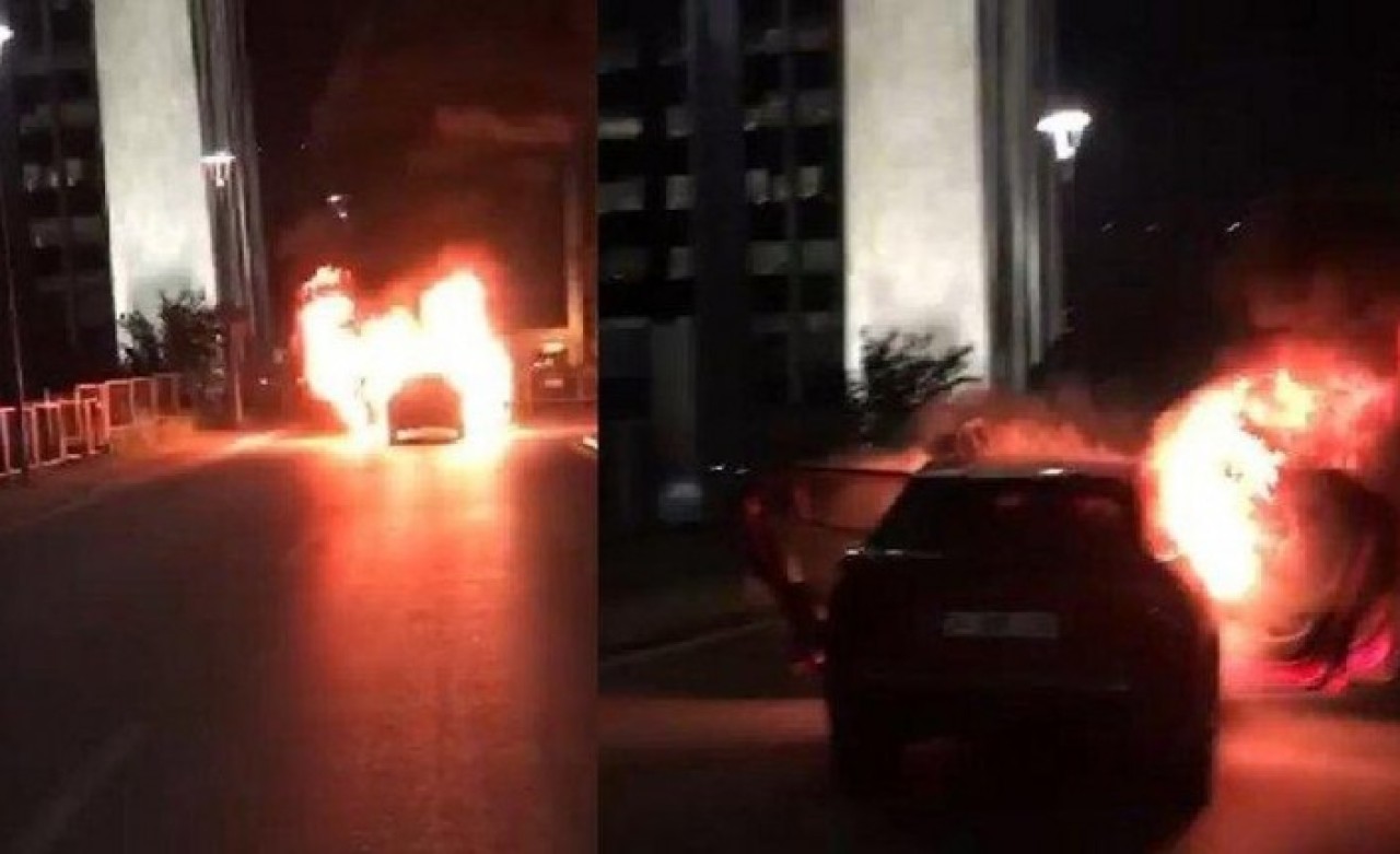 İstanbul'da İsrail'in saldırılarını protesto eden çift,  lüks araçlarını ateşe verdi!