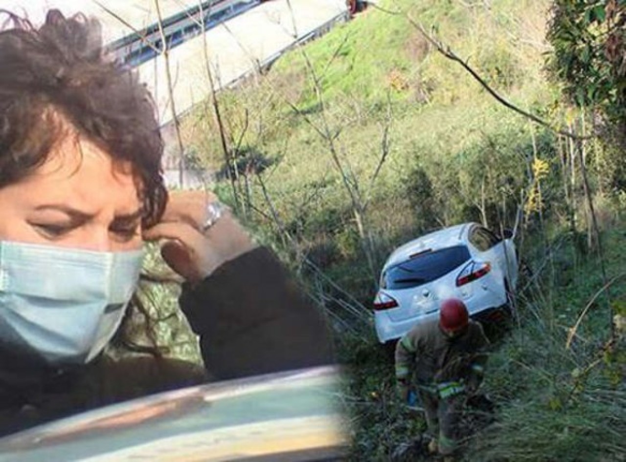 Kağıthane'de fren yerine gaza basan sürücü Pelin Gündoğdu,  otomobiliyle ağaçlık alana uçtu!