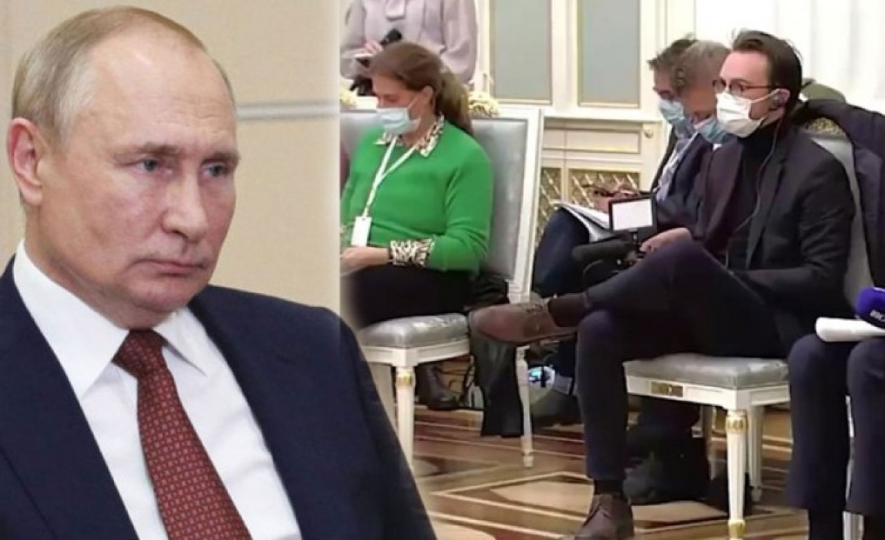 Oturuşuyla dikkat çeken Fransız gazeteci Putin'i kızdırdı