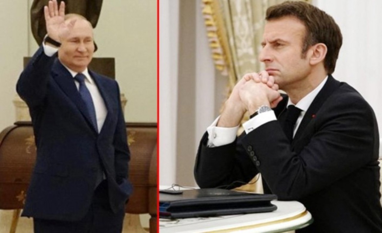 Putin'le görüşen Macron,  gördüğü muamele sonrasında ülkesinde alay konusu oldu!