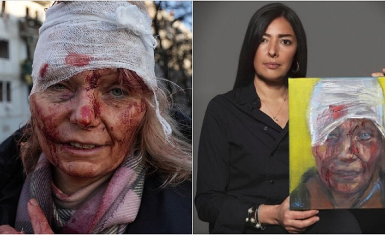 Ukrayna savaşının "simge" fotoğrafının resmedildiği tablo 100 bin dolara satıldı